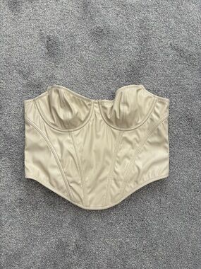 Urban Outfitters Strapless Bustier Corset Top in Beige (L)